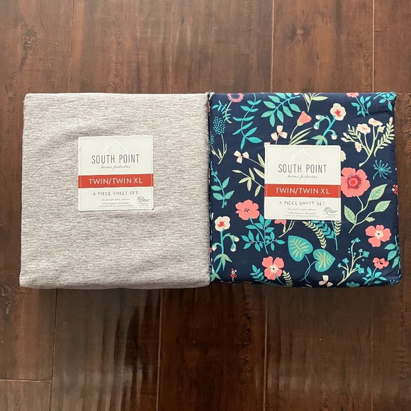 2 *NEW* South Point Home Fashions Microfiber 4-Piece Sheet Set - Twin/Twin XL